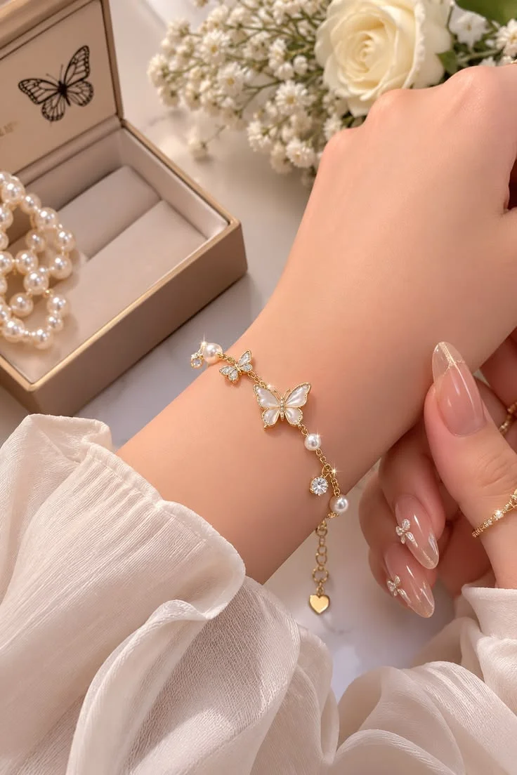 Starfish Beaded Station Finger Bracelet