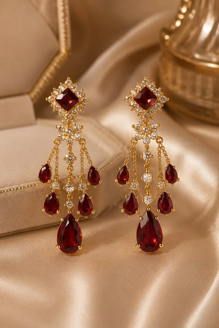 Ornate Kundan Drop Earrings hover