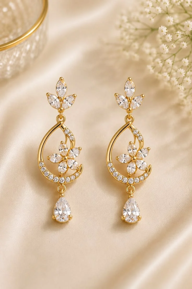 Floral Pearl Sahara Jhumka Earrings hover